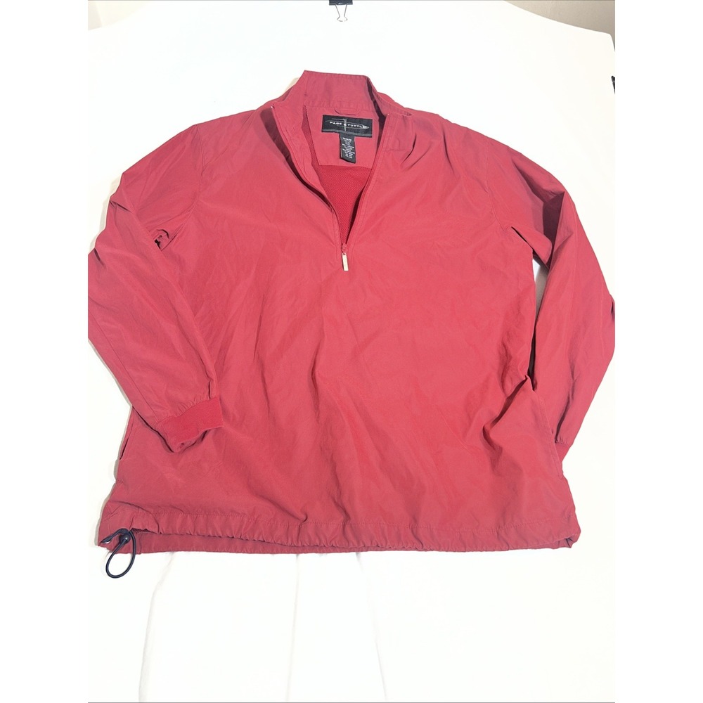Vintage Page & Tuttle Golf Jacket Pullover Windbreaker Burgundy Size M